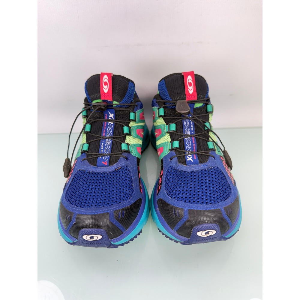 Salomon XR Mission Trail Running Shoes Womens 8.5 Blue Green Pink Gorpcore Retro - Picture 3 of 11